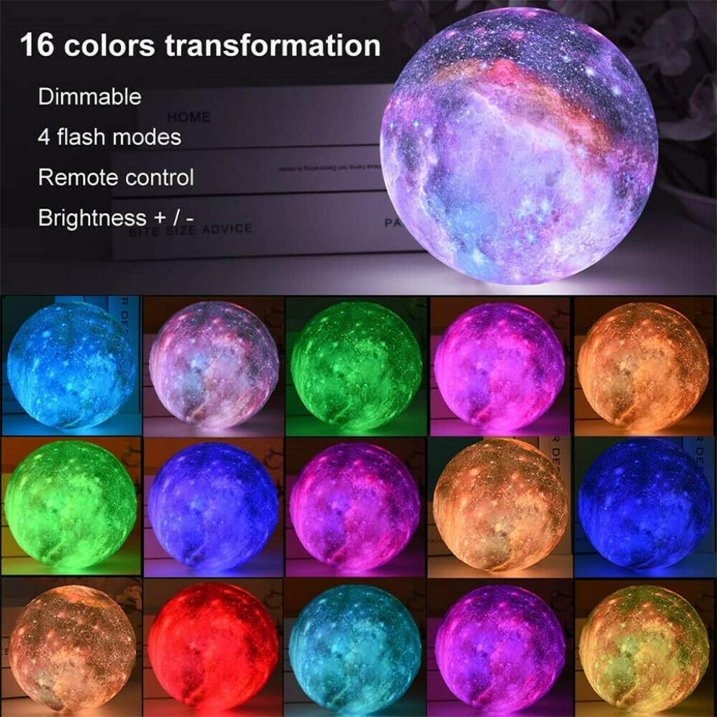 3D Galaxy Lamp Moonlight | Night Lunar Light