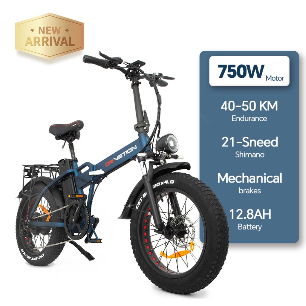 Folding Off-Road Electric Bike – 750W, 20" Fat Tires, 7-Speed, 45KM/H