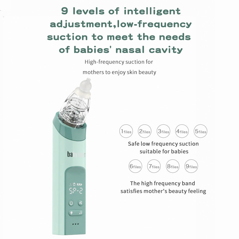 Nasal Aspirator Baby Electric Newborn Nose Cleaner with 9 Suction Levels