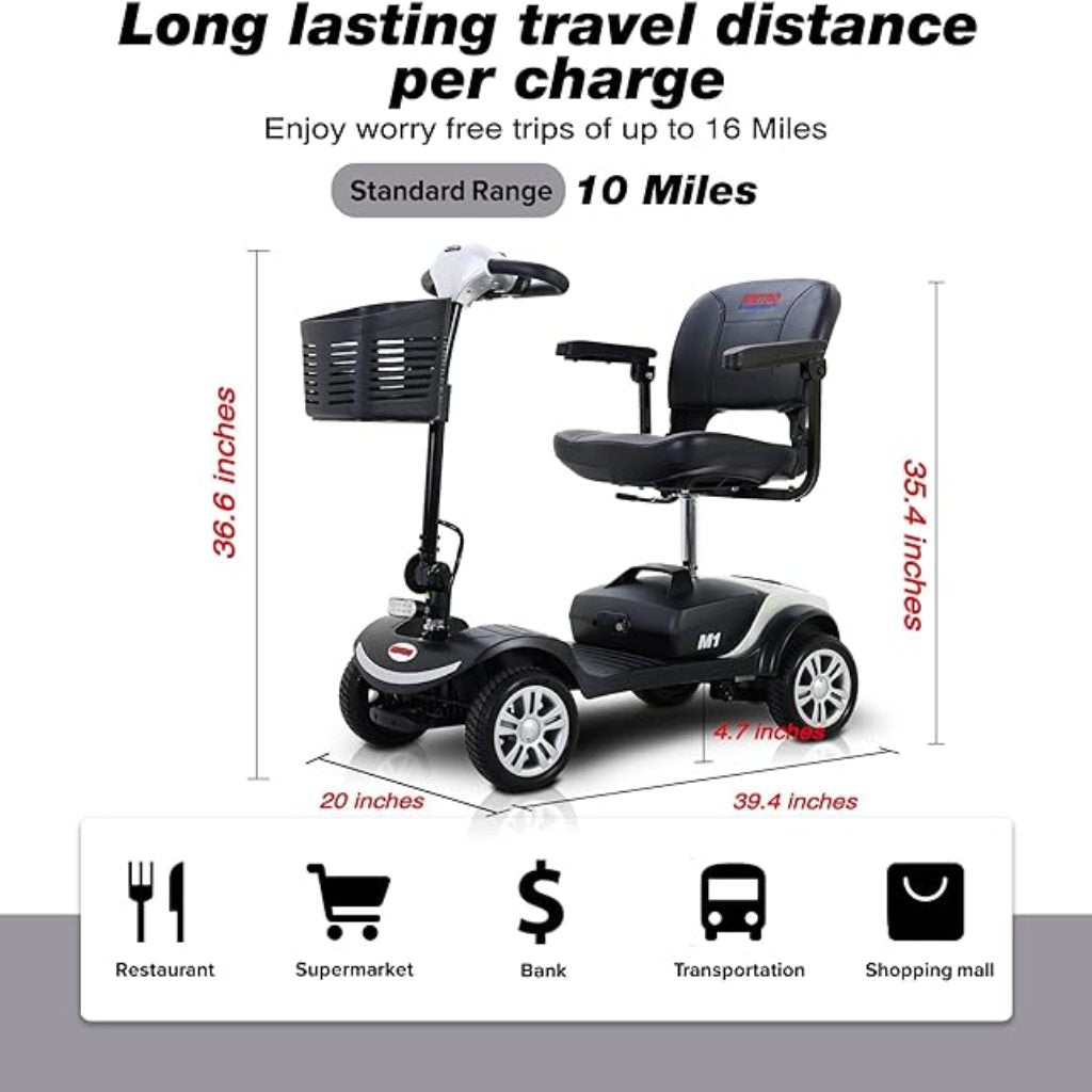 4-Wheel Compact Electric Scooter for Seniors