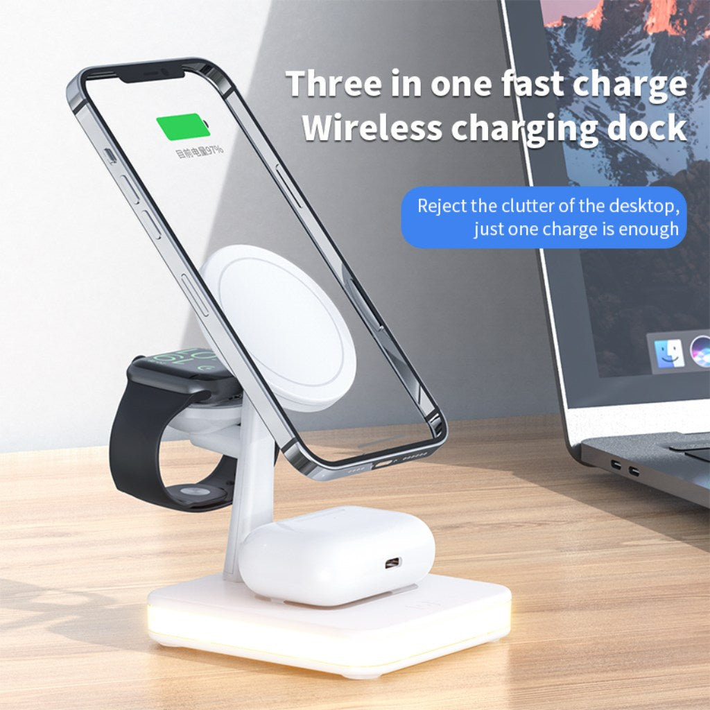 Magnetic Wireless Fast Charging Dock Station for Multiple Devices