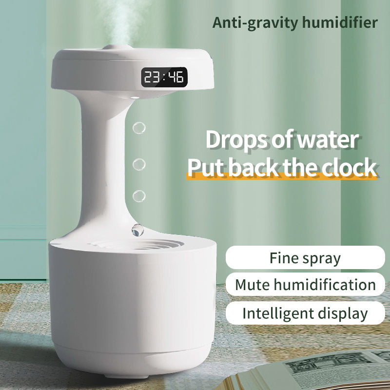 Anti-Gravity Humidifier with Clock – Large Capacity Aroma Diffuser