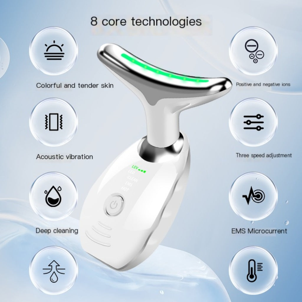 Neck & Face Beauty Device – Thermal & Microcurrent Facial Massager