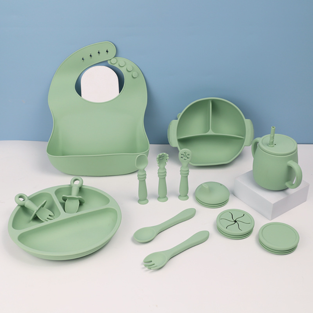 Silicone Children's Tableware Set Baby Feeding 15-piece Set