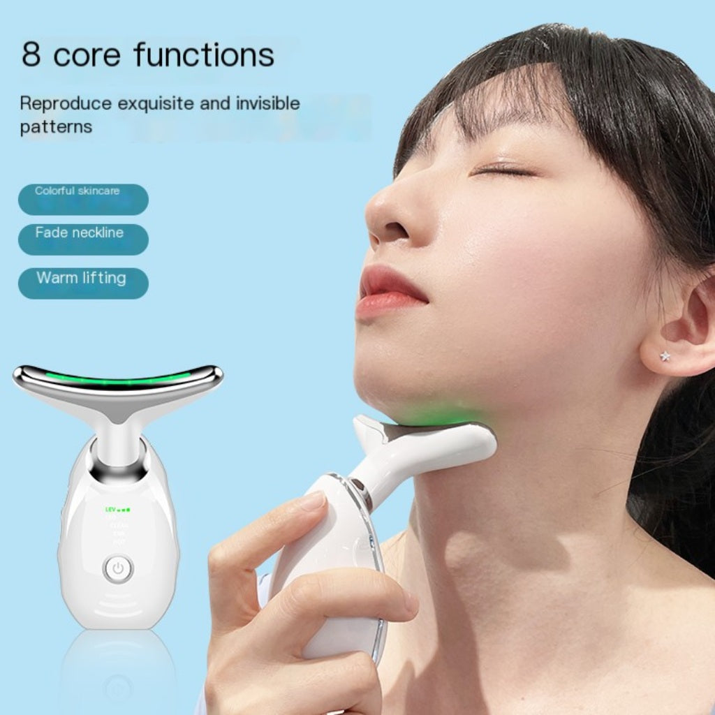 Neck & Face Beauty Device – Thermal & Microcurrent Facial Massager