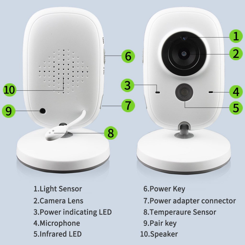 Digital Baby Care Monitor 3.2 Inch Screen, Two-Way Intercom & Night Vision