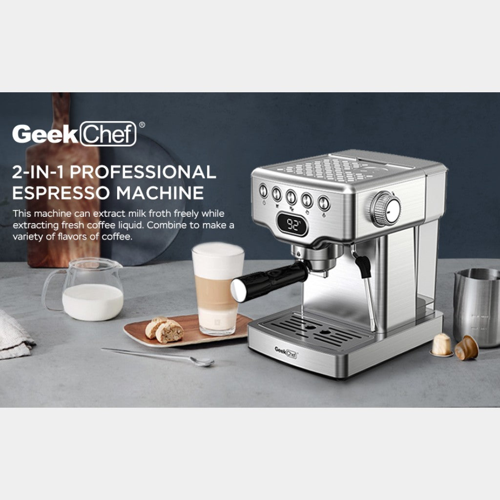 Geek Chef 20 Bar Espresso Machine with Milk Frother