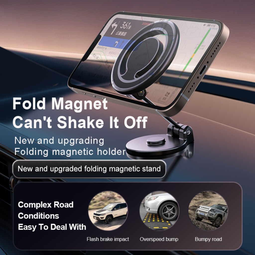 Magnetic Phone Holder – Car Hands-Free Dash Mount for All Phones