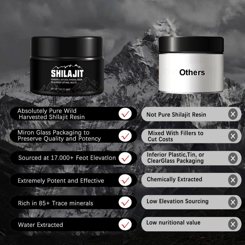 Pure Himalayan Shilajit Resin – 50g Gold Grade, 85+ Trace Minerals, Fulvic Acid