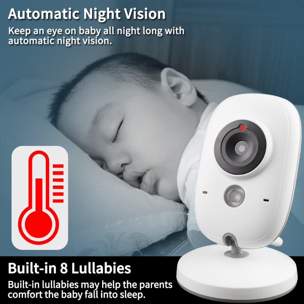 Digital Baby Care Monitor 3.2 Inch Screen, Two-Way Intercom & Night Vision