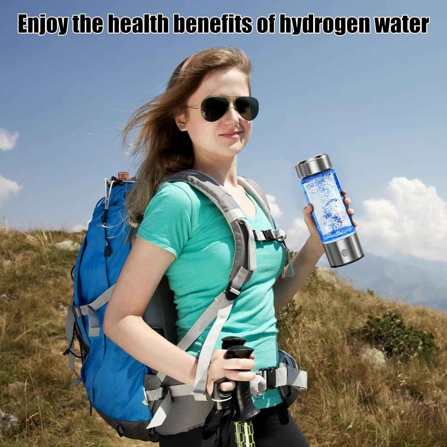 Portable Hydrogen Water Bottle – Rechargeable, SPE & PEM Technology