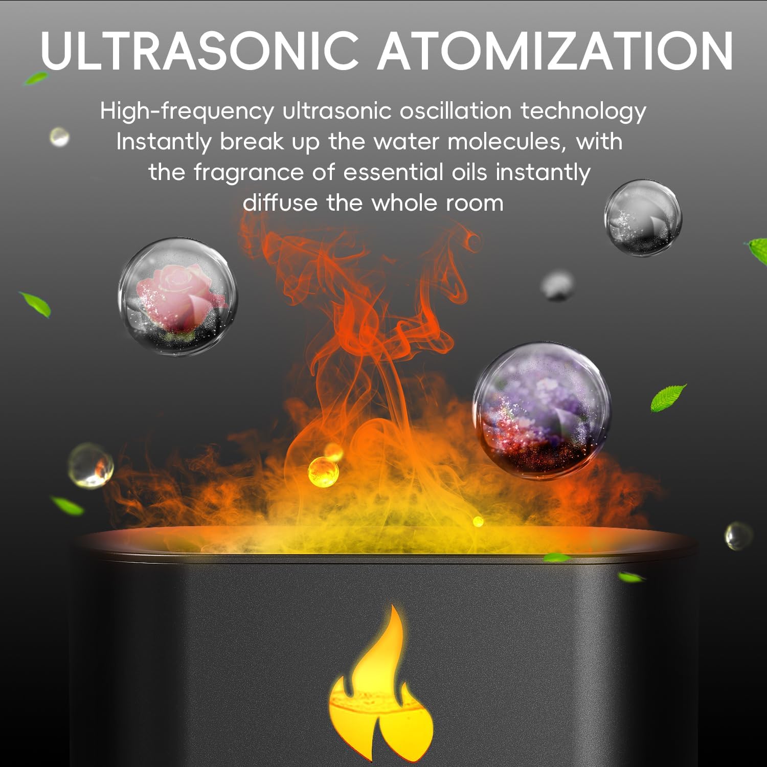 Flame Humidifier Himalayan Salt Lamp – Aroma Diffuser & Air Purifier