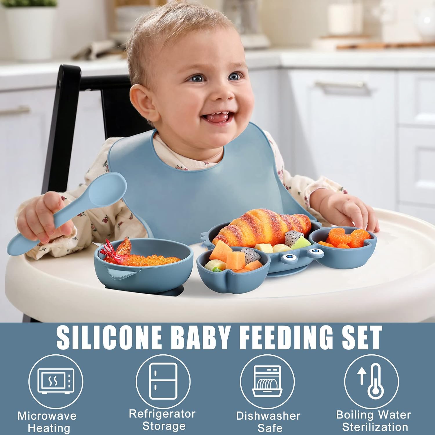 Silicone Children's Tableware Set Baby Feeding 15-piece Set