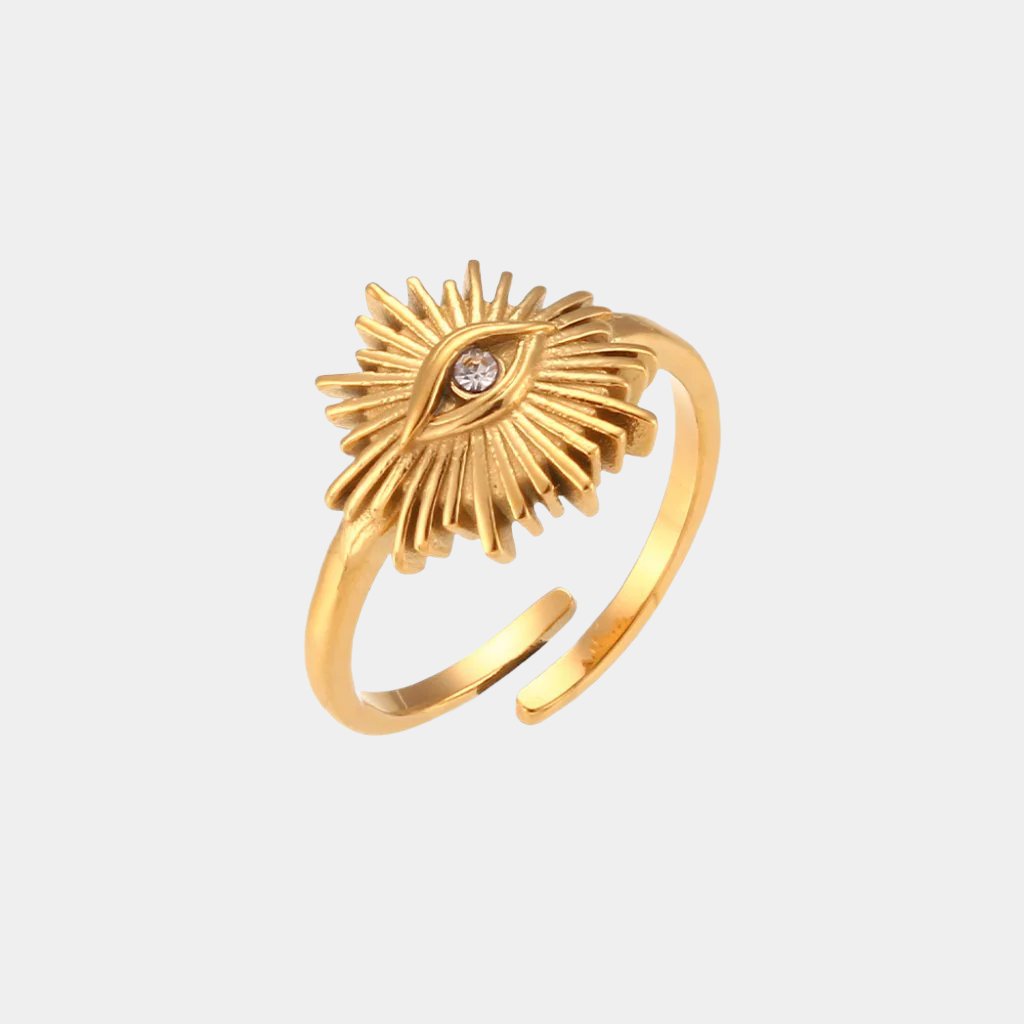 Solana Gold Ring – Elegant, Adjustable, Sun-Inspired Design