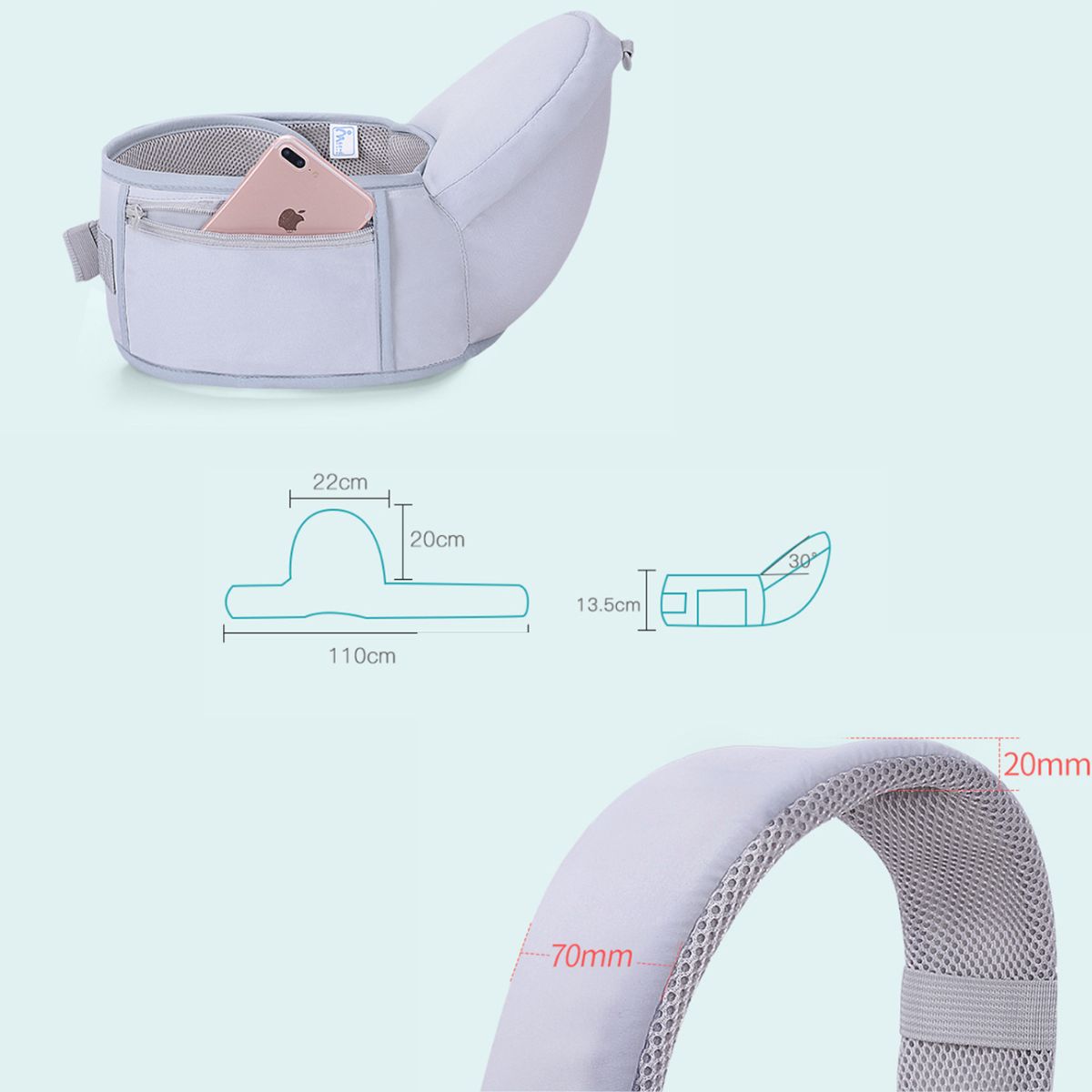 Ergonomic Baby Waist Carrier – Multi-Position Hip Seat for Newborn to Toddler